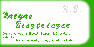 matyas bisztriczer business card